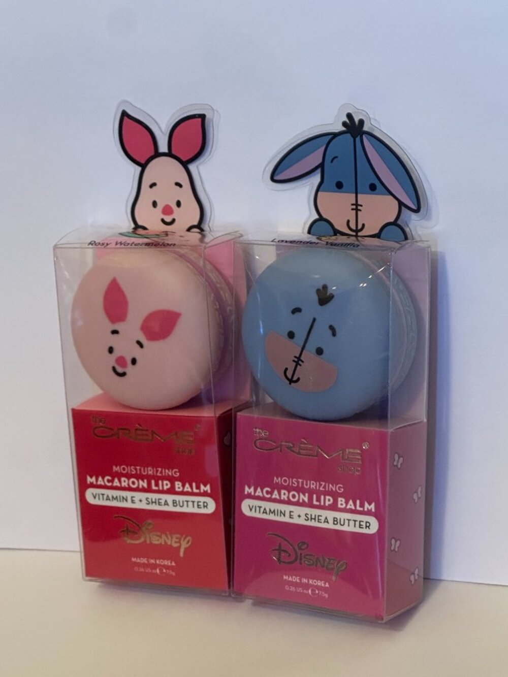 The Creme Shop X Disney Piglet Eeyore Macaron Lip Balm Duo! (SET of two)